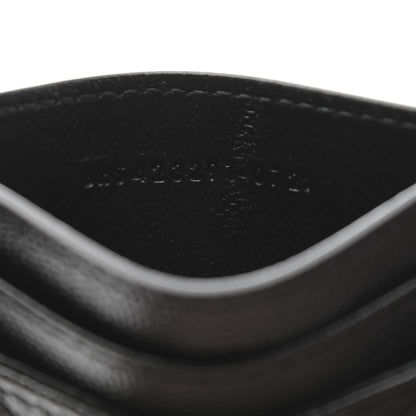 Saint Laurent Grain De Poudre Matelasse Chevron Monogram Credit Card Case Black 7 of 8