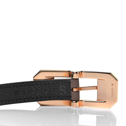 Hermes Lizard Epsom Swift Belt 85 Etoupe Black 3 of 3