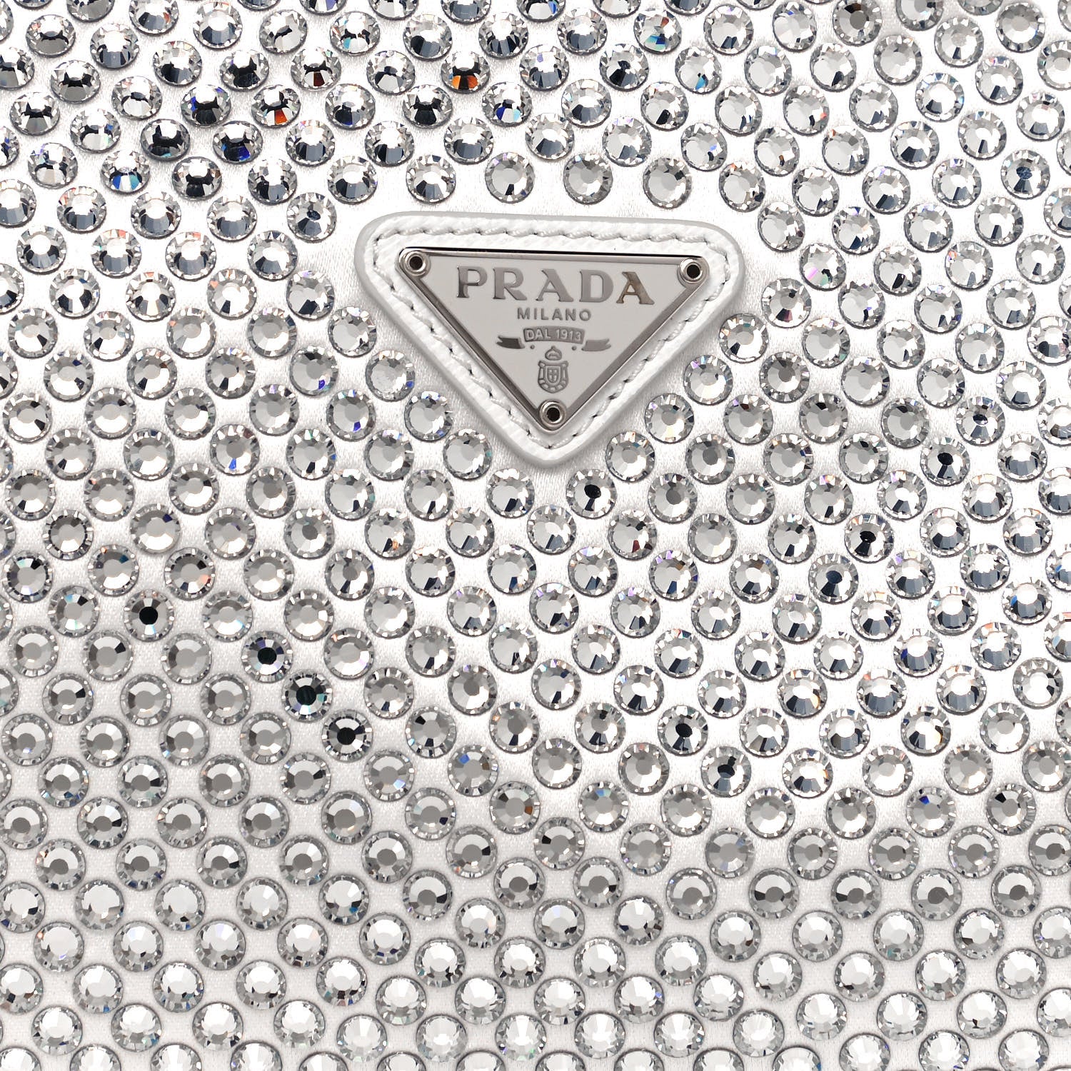 Prada Satin Crystal Mini Re-Edition 2000 Bag White 8 of 11