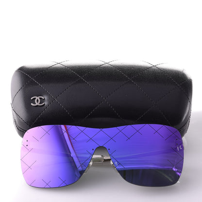 Chanel Shield Runway Sunglasses 4215 Silver Purple 8 of 8