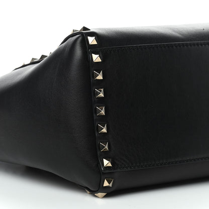 Valentino Garavani Vitello Rockstud Double Handle Tote Black 7 of 9