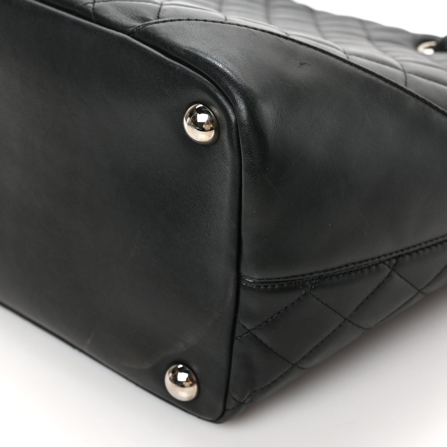 Calfskin Quilted Large Cambon Tote Black