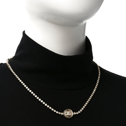 Chanel Crystal Pearl CC Choker Necklace Gold 2 of 4
