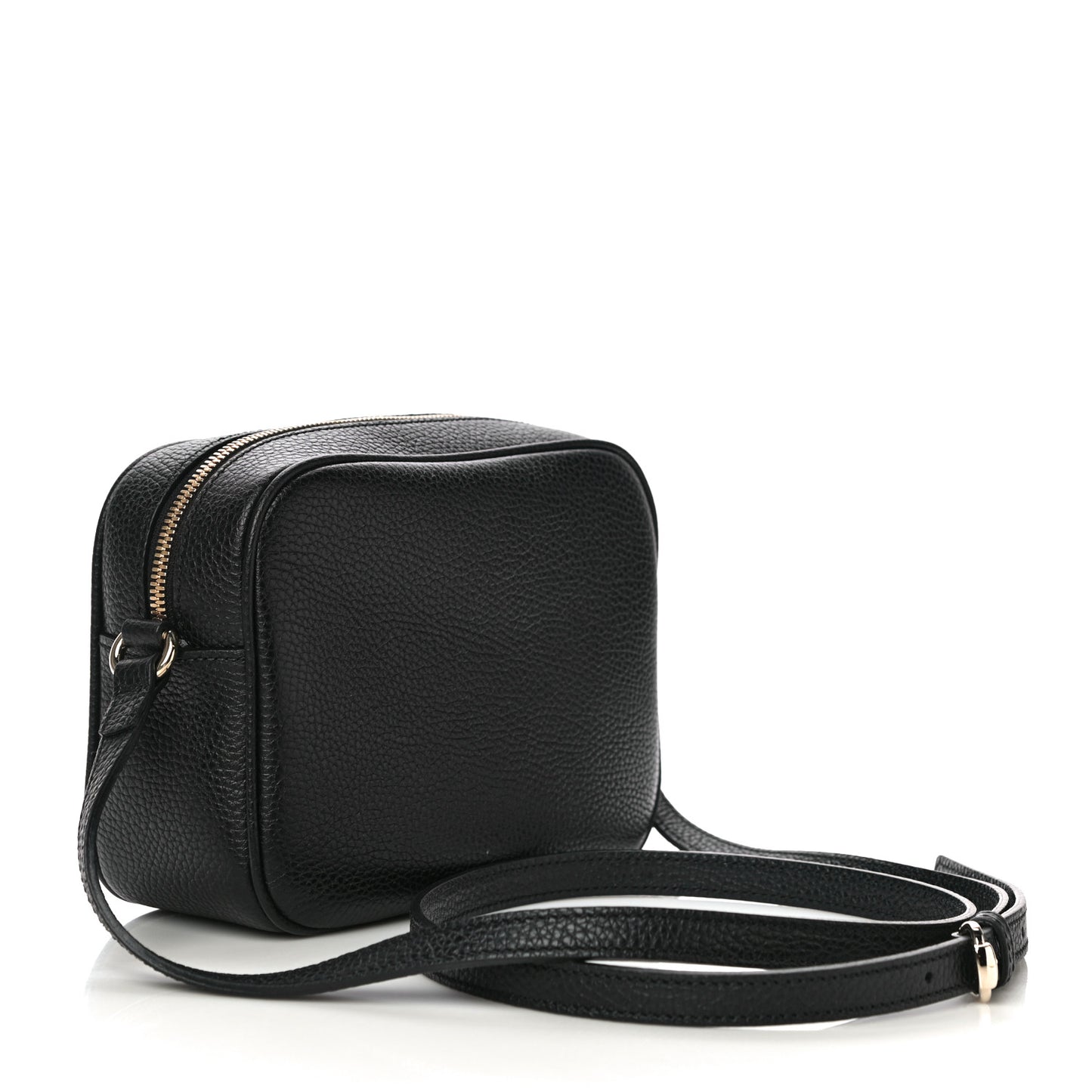 Pebbled Calfskin Small Soho Disco Bag Black