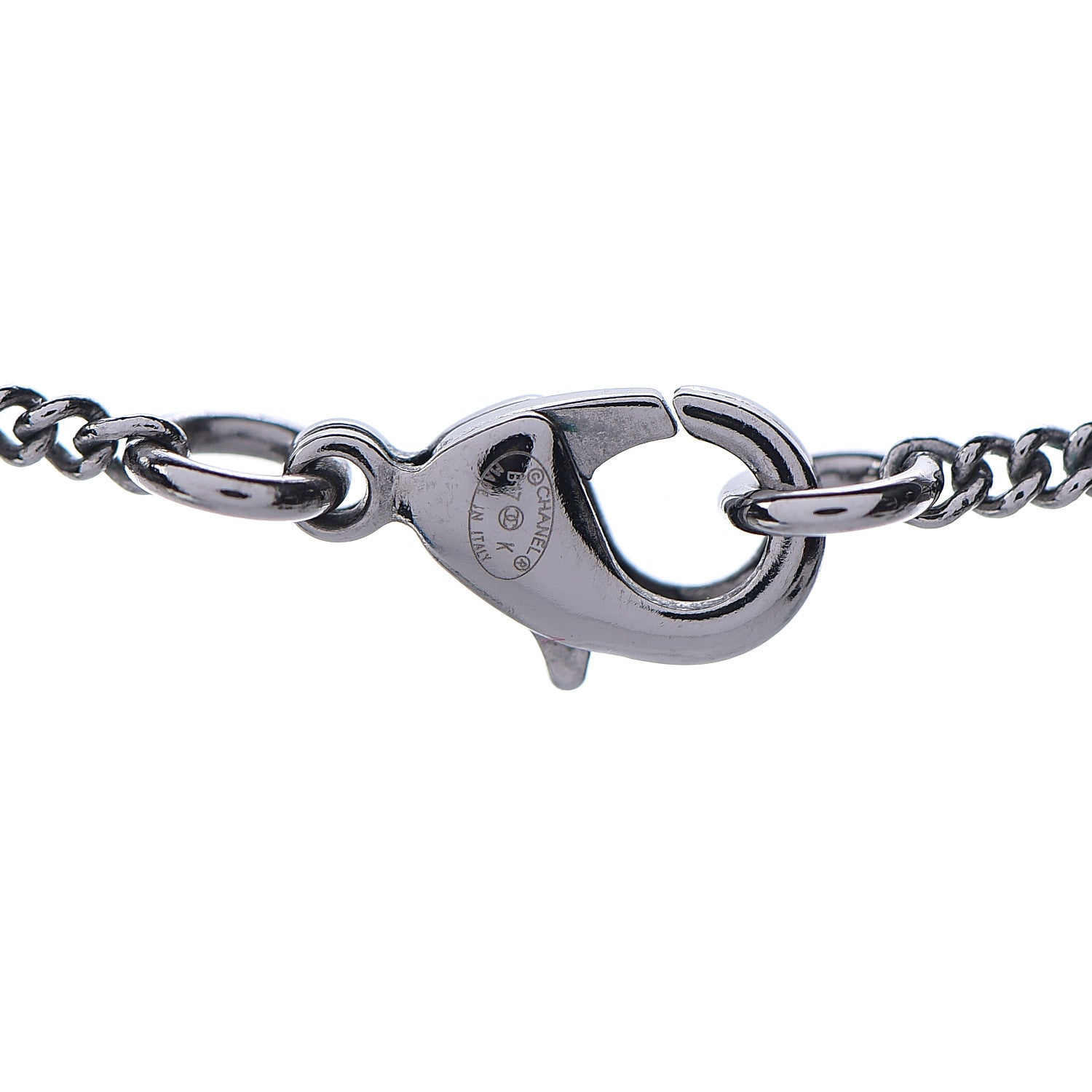 Chanel Ruthenium Crystal Star CC Necklace Iridescent Pink 3 of 3