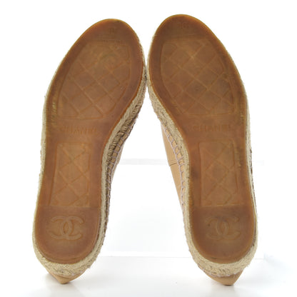 Chanel Lambskin CC Espadrilles 36 Beige Black 6 of 10