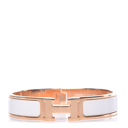 Hermes Enamel Narrow Clic Clac H Bracelet PM White 1 of 5