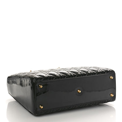 Christian Dior Patent Cannage Large Lady Dior Black 4 of 8