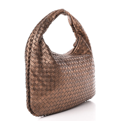 Bottega Veneta Metallic Nappa Intrecciato Medium Veneta Hobo Copper 3 of 11