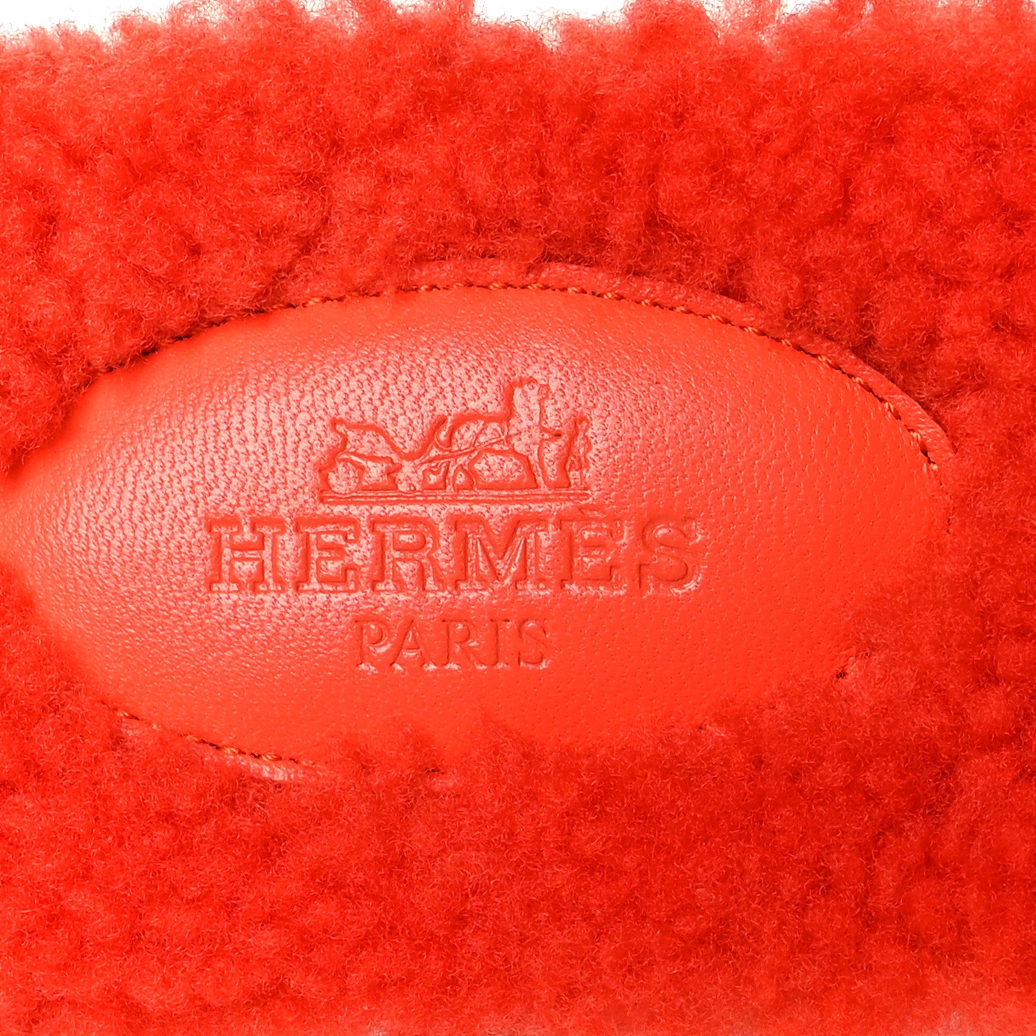 Hermes Woolskin Oran Sandals 39 Orange 6 of 7