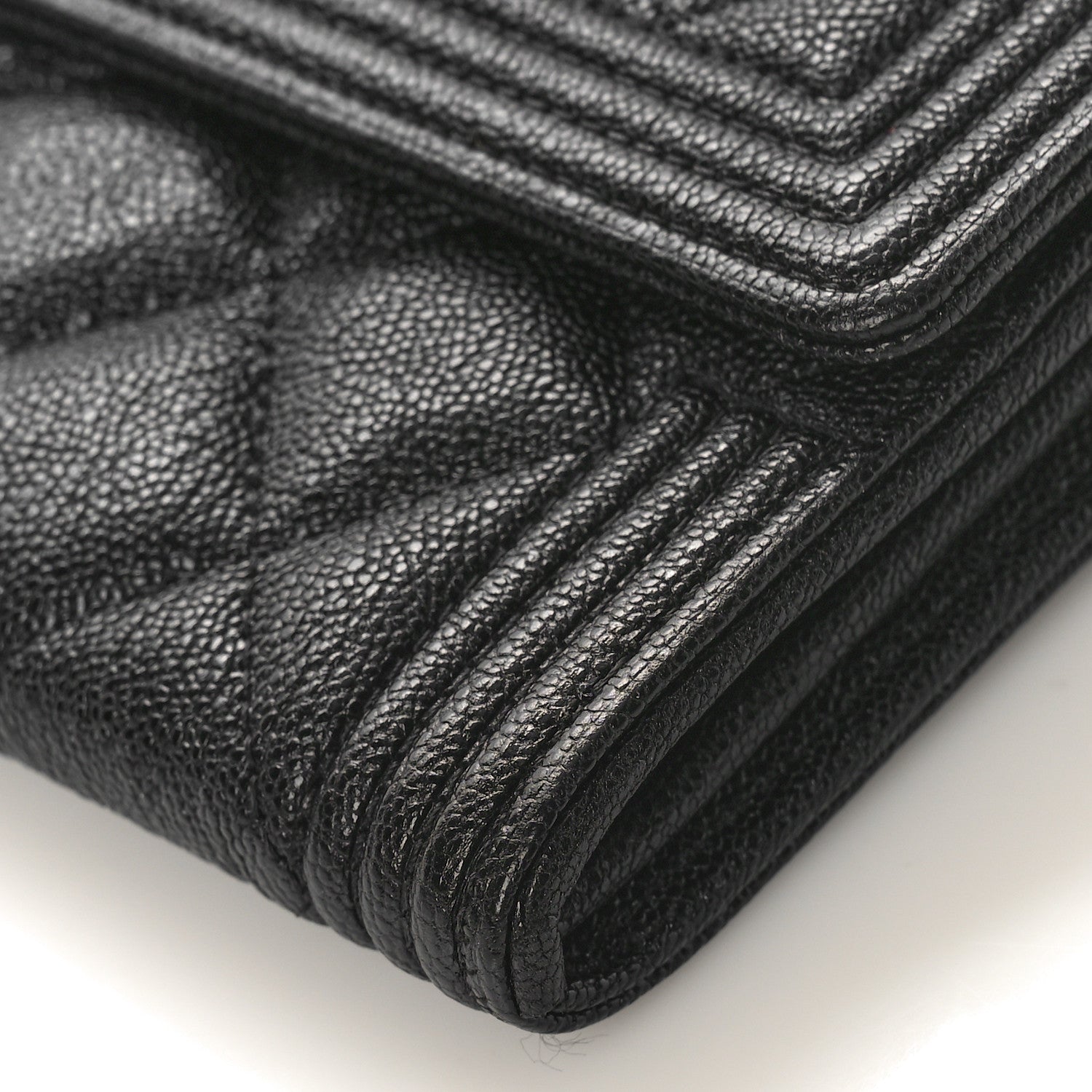 Chanel Caviar Quilted Large Boy Gusset Flap Wallet Black 9 of 9