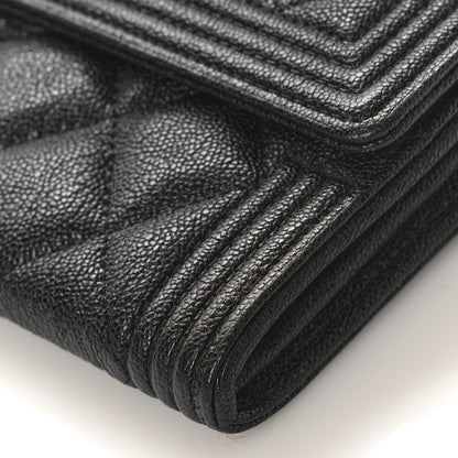 Chanel Caviar Quilted Large Boy Gusset Flap Wallet Black 9 of 9