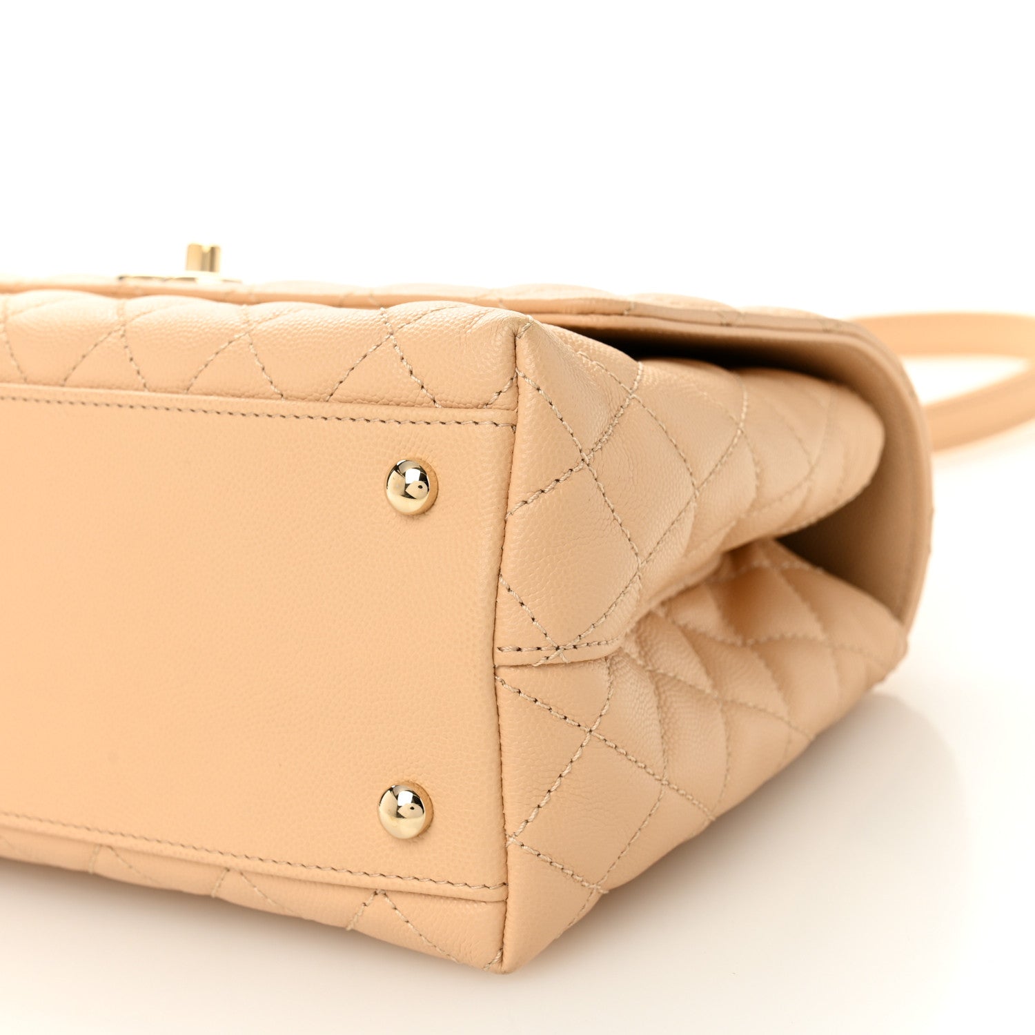 Chanel Caviar Quilted Small Coco Handle Flap Beige 10 of 10
