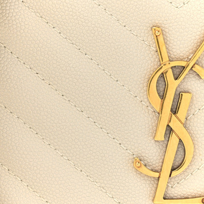 Saint Laurent Grain De Poudre Matelasse Chevron Quilted Round Vinyle Camera Bag Crema Soft 8 of 11