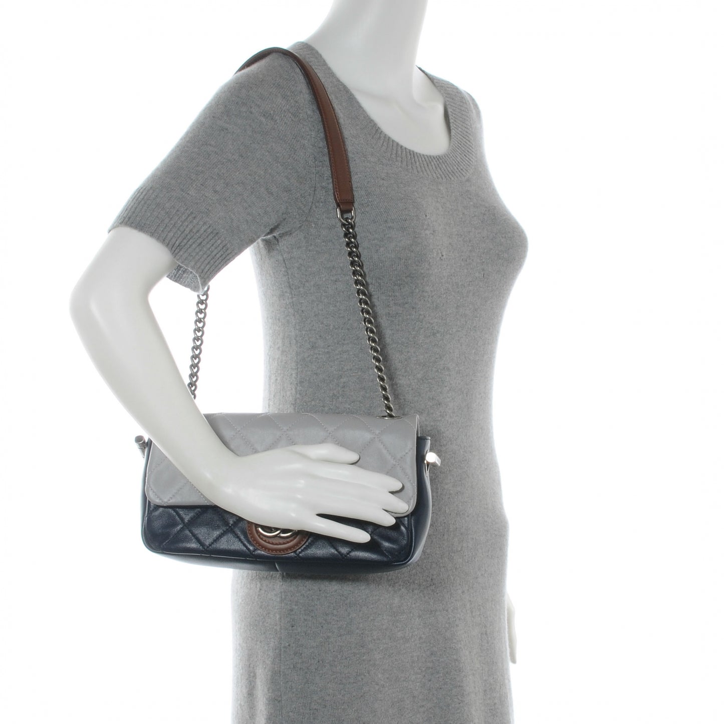 Iridescent Calfskin Tri-Color Country Chic Flap