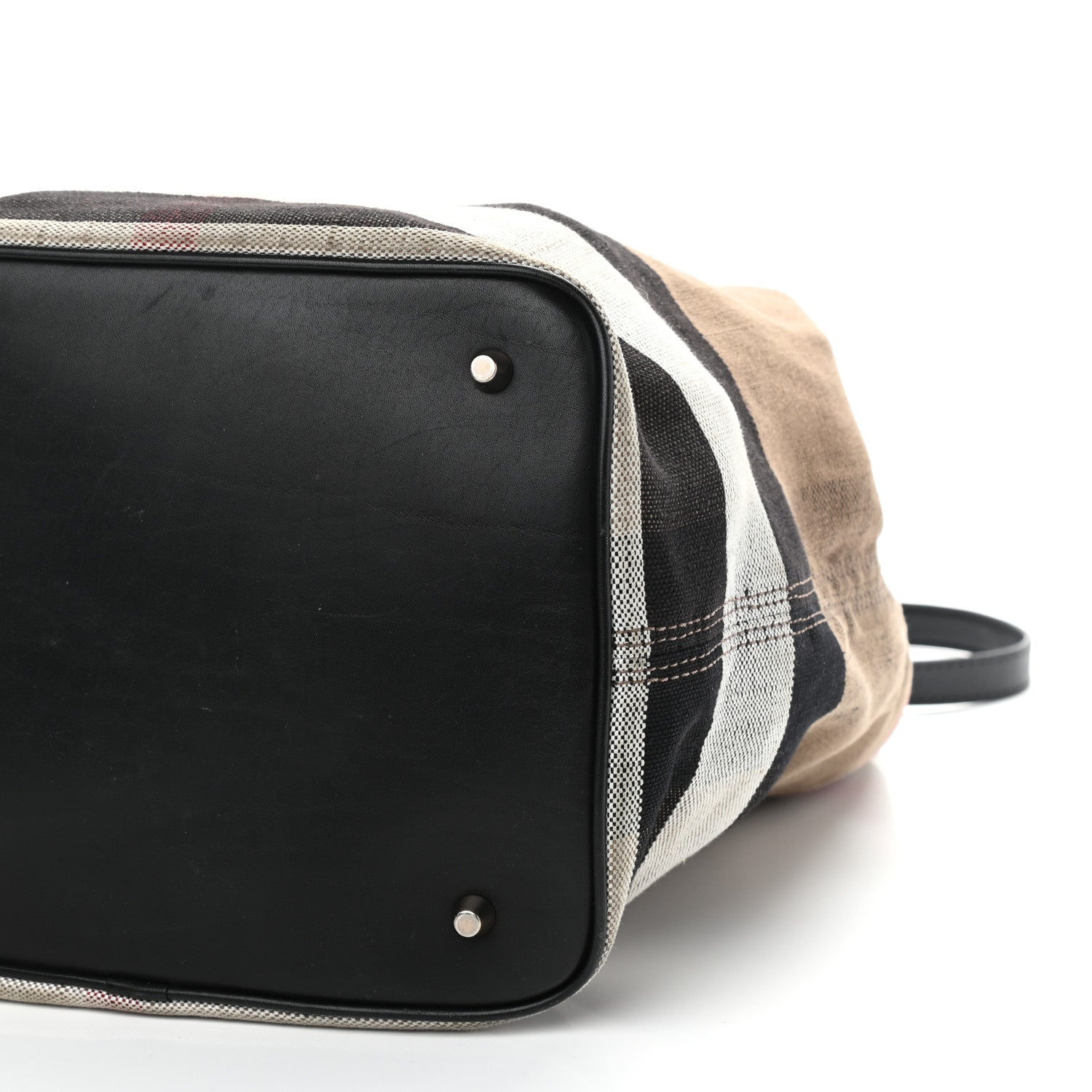 Burberry Canvas Mega Check Medium Ashby Hobo Saddle Black 10 of 19