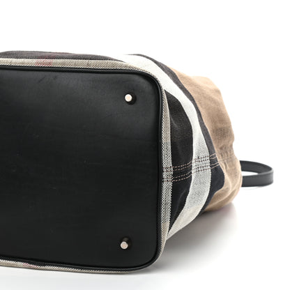 Burberry Canvas Mega Check Medium Ashby Hobo Saddle Black 10 of 19