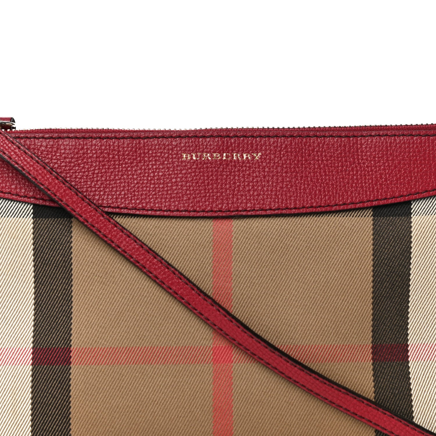 Burberry House Check Derby Peyton Crossbody Clutch Bag Russet Red 7 of 10