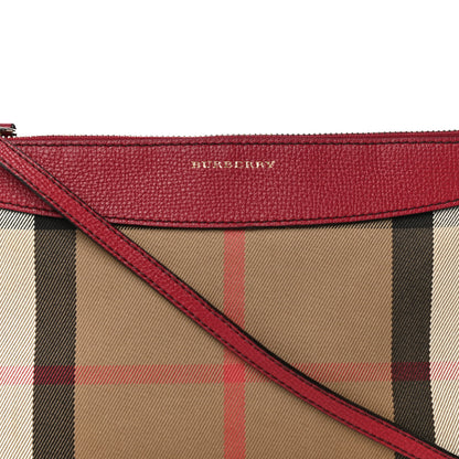 Burberry House Check Derby Peyton Crossbody Clutch Bag Russet Red 7 of 10