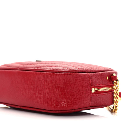 Saint Laurent Grain De Poudre Matelasse Monogram Mini Lou Camera Bag Eros Red 9 of 9