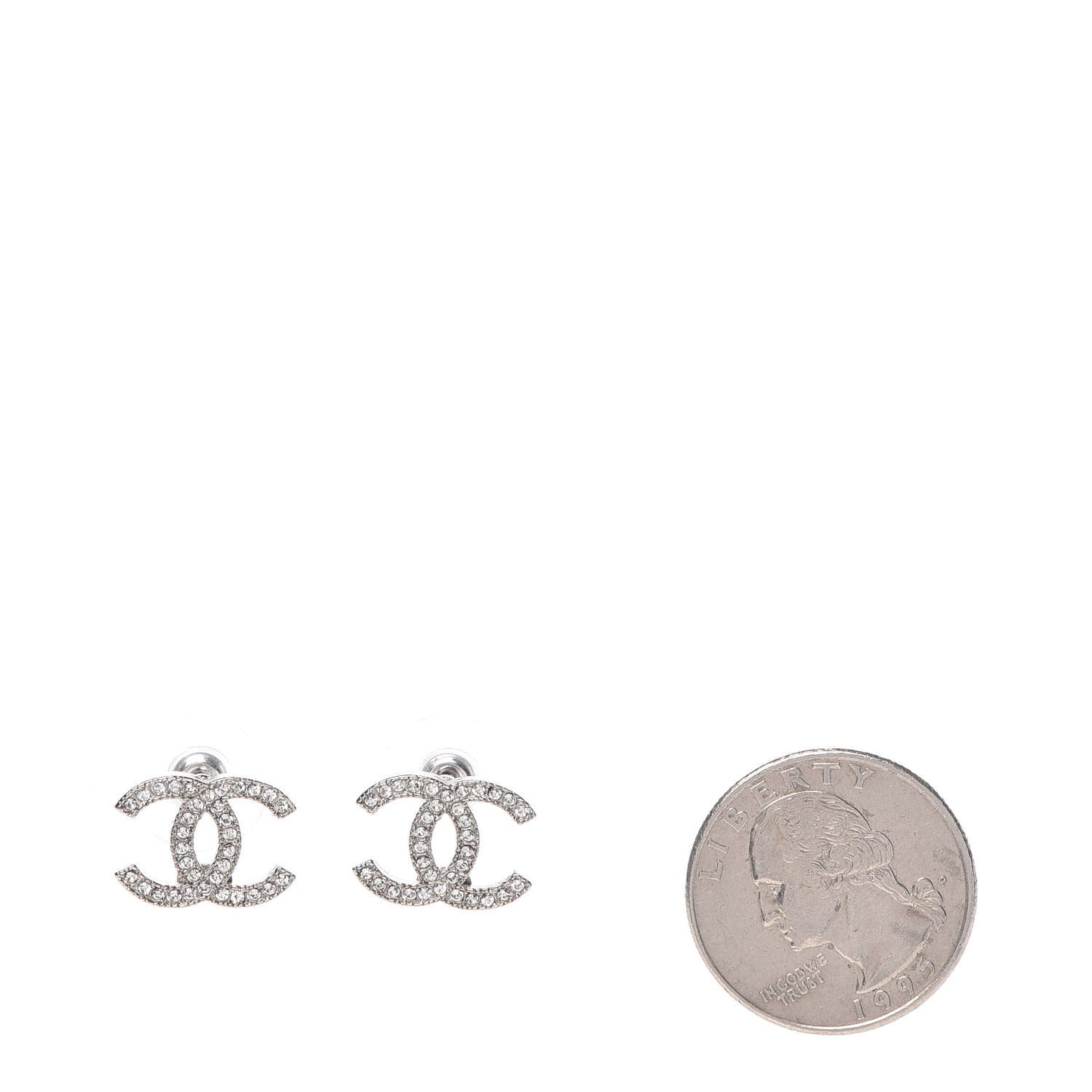 Crystal CC Earrings Silver