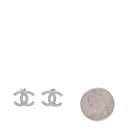 Chanel Crystal CC Earrings Silver 2 of 5
