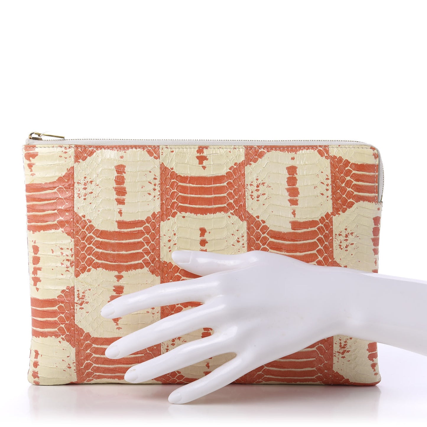 Watersnake Clutch Pouch Orange White
