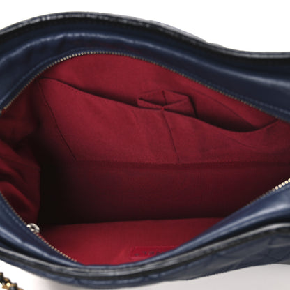 Chanel Aged Calfskin Quilted Medium Gabrielle Hobo Navy Black 5 of 10