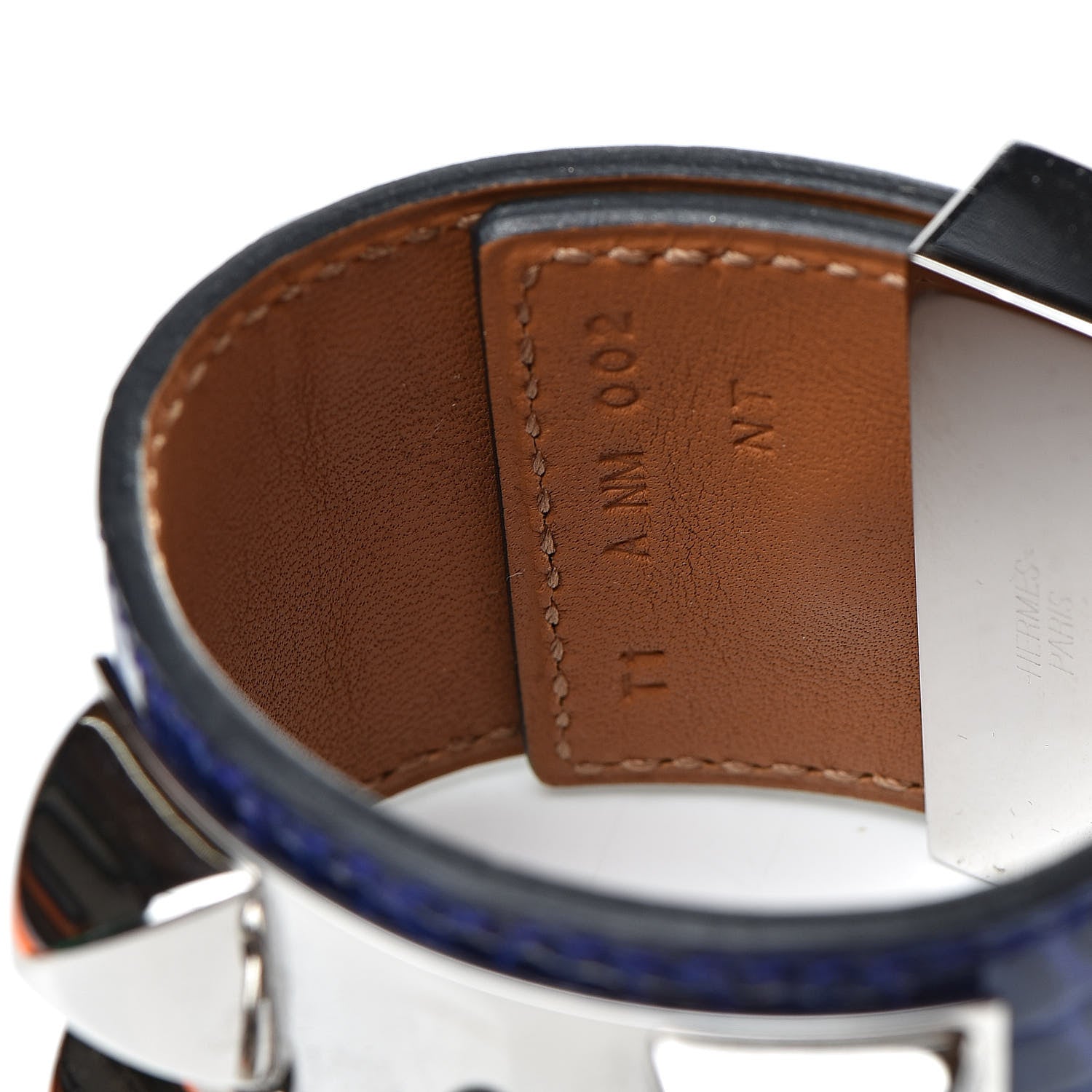 Hermes Shiny Alligator Collier De Chien CDC Bracelet T1 Bleu Electrique 4 of 6
