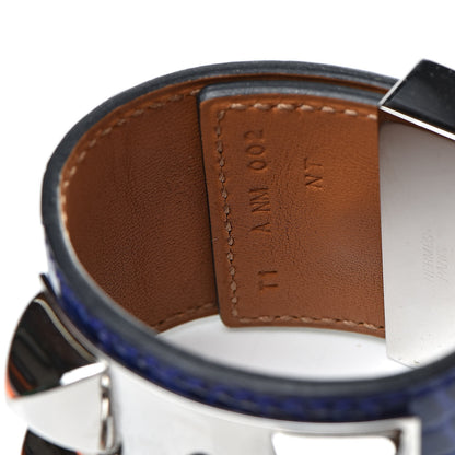 Hermes Shiny Alligator Collier De Chien CDC Bracelet T1 Bleu Electrique 4 of 6