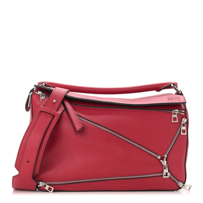 Loewe Calfskin Zipper Puzzle Bag Red 1 of 14