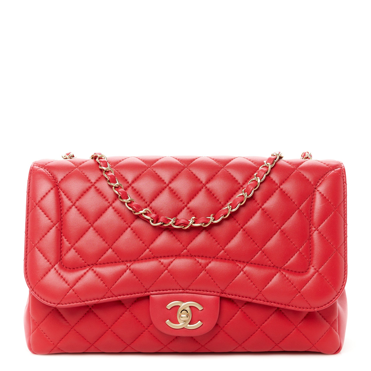 Chanel Lambskin Quilted Jumbo Mademoiselle Chic Flap Fuchsia 1 of 11