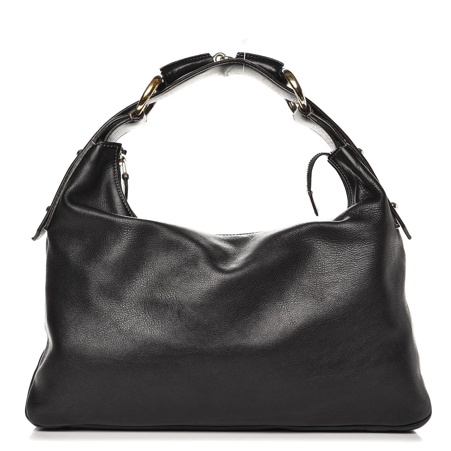 Calfskin Medium Horsebit Chain Hobo Navy