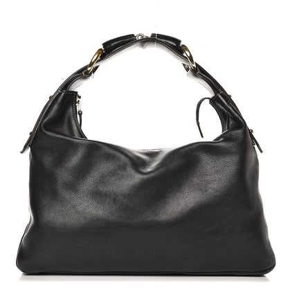 Gucci Calfskin Medium Horsebit Chain Hobo Navy 1 of 12