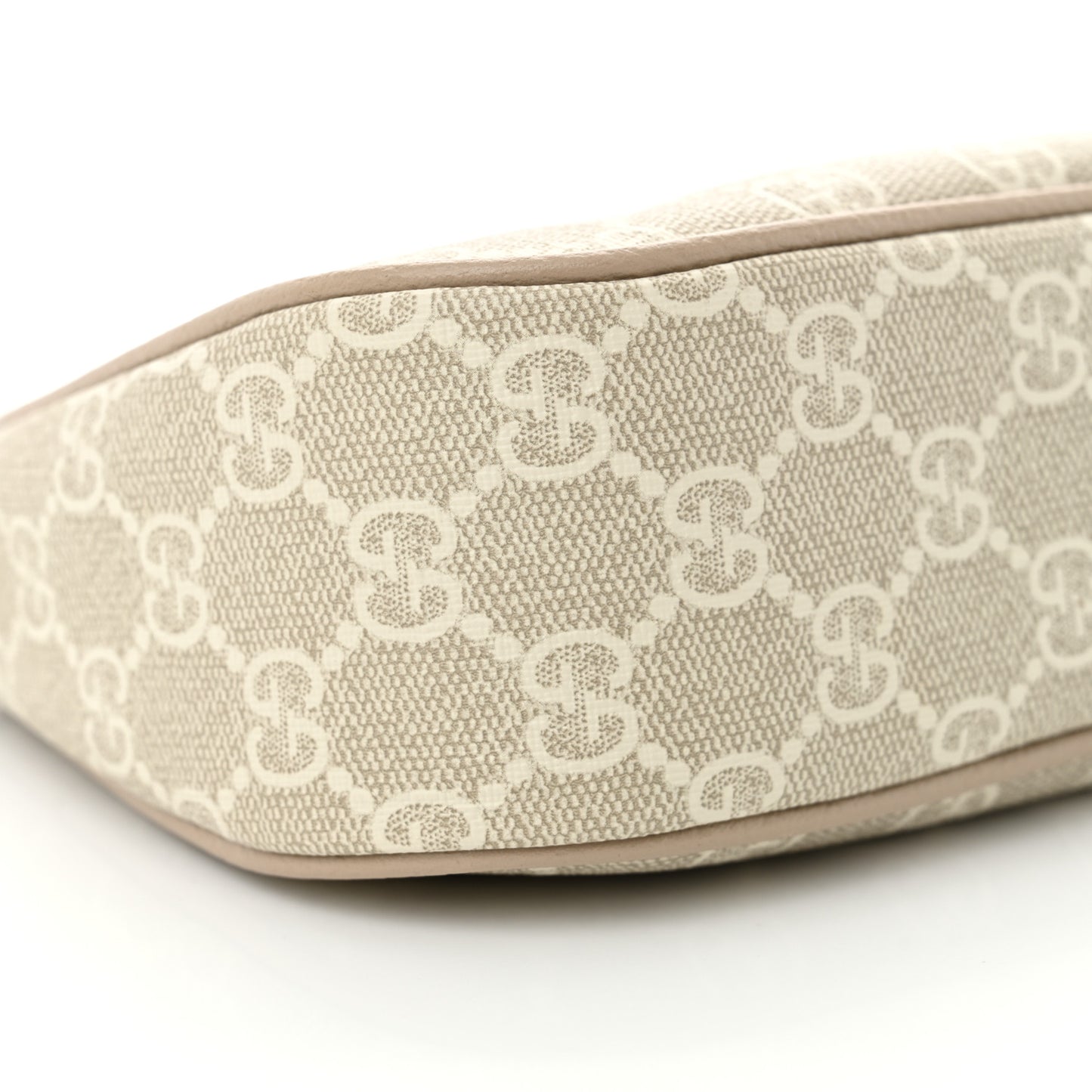 GG Supreme Monogram Textured Dollar Calfskin Small Ophidia Hobo Beige Mystic White Oatmeal