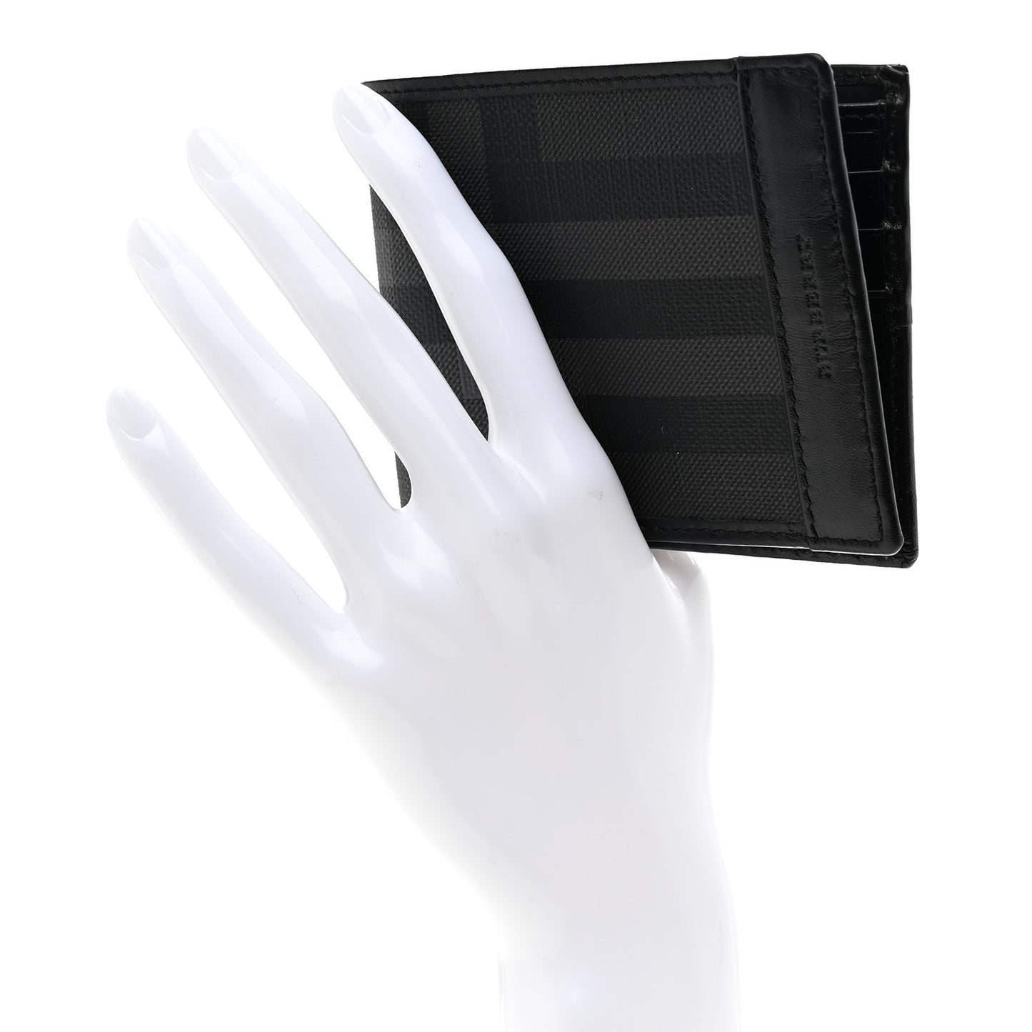 London Check Bi-Fold Mens Wallet Charcoal Black