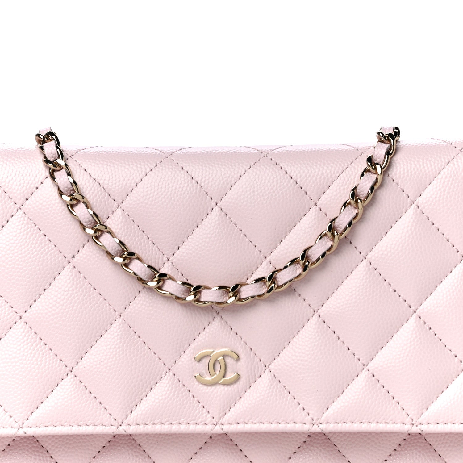 Chanel Caviar Quilted Wallet On Chain WOC Light Pink 8 of 11