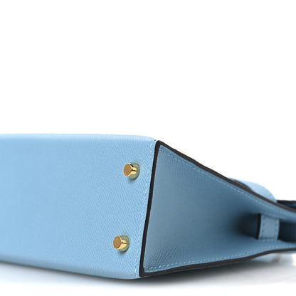 Hermes Madame Calfskin Mini Kelly Sellier 20 Bleu Du Nord 19 of 21