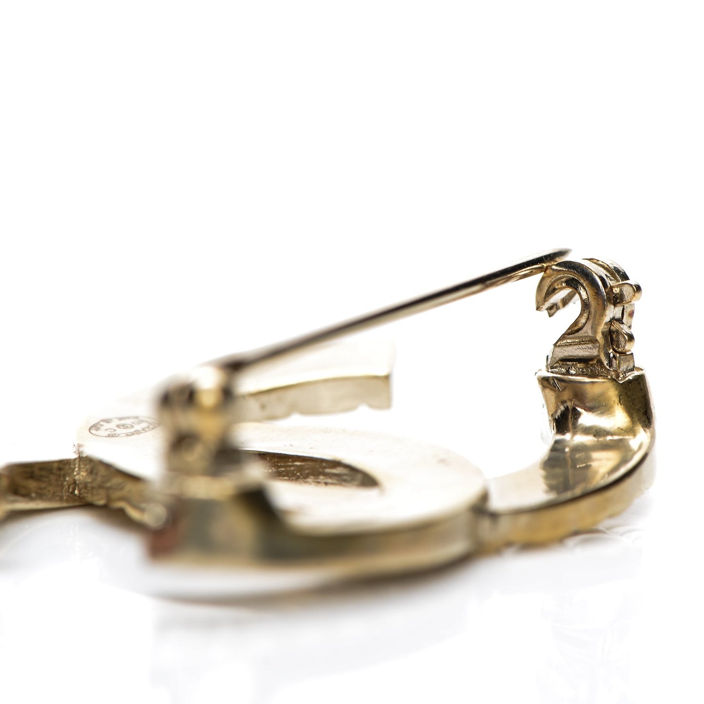 Crystal CC Brooch Gold