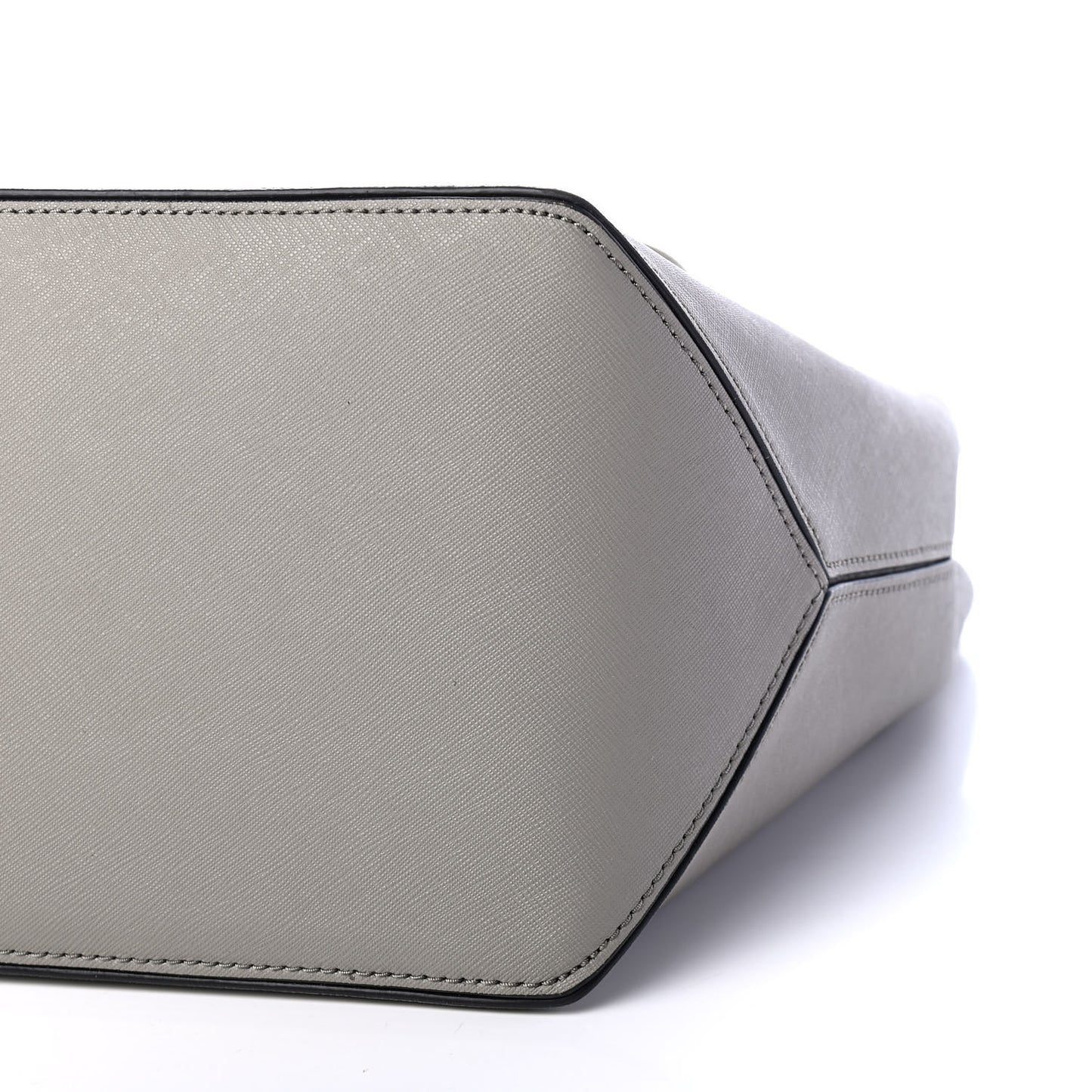 Calfskin Embossed Logo East West Shopper Tote Grey