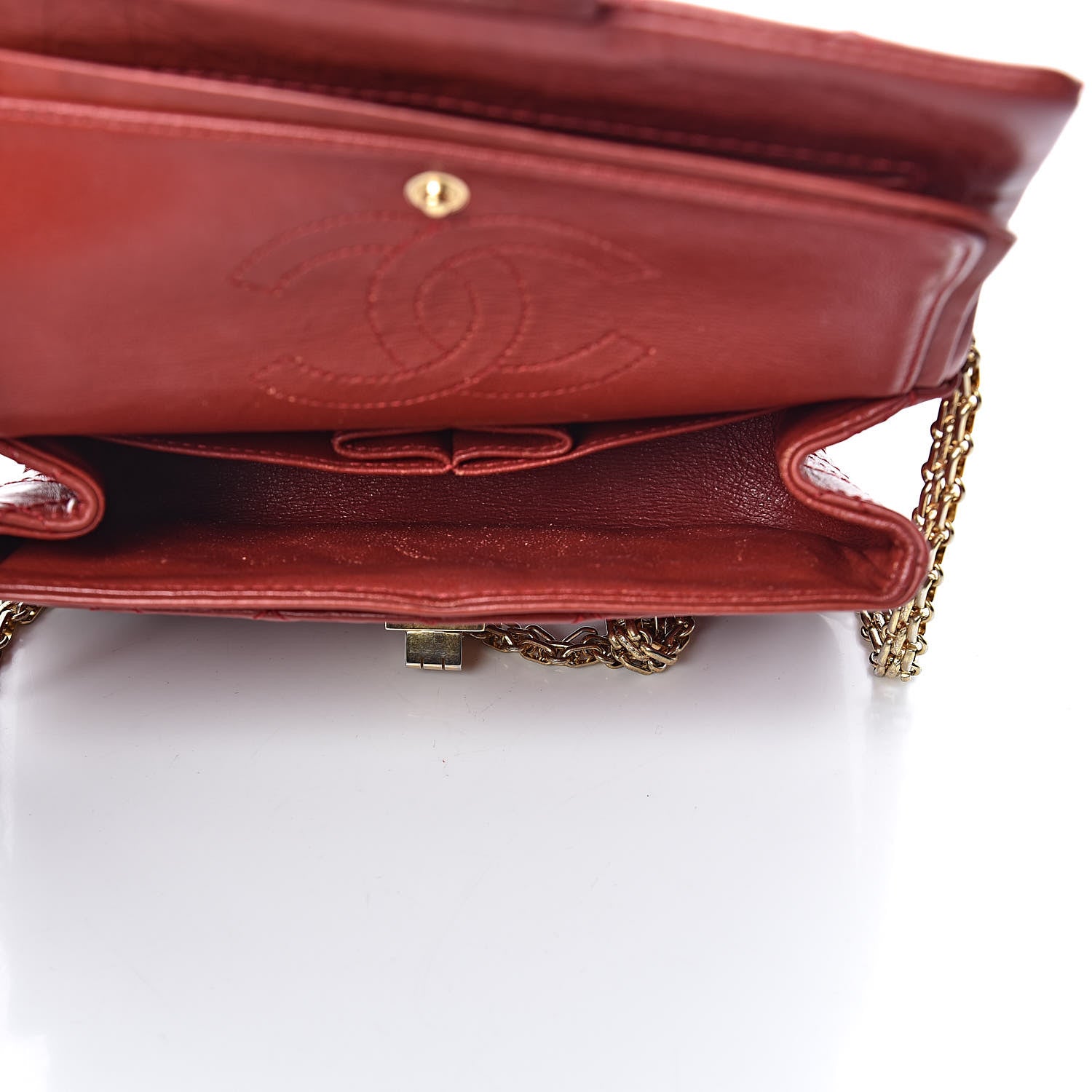 Chanel Aged Calfskin Quilted 2.55 Reissue 224 Flap Red 7 of 11