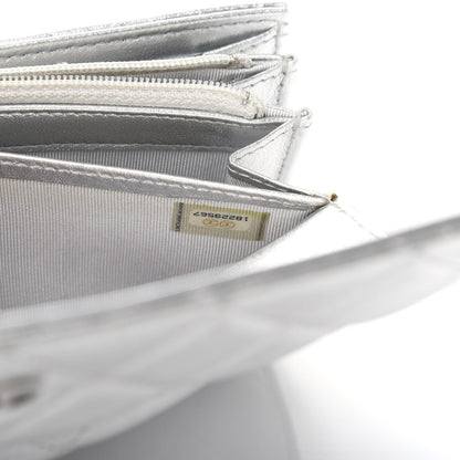 Chanel Metallic Lambskin Long Flap Wallet Silver 8 of 11