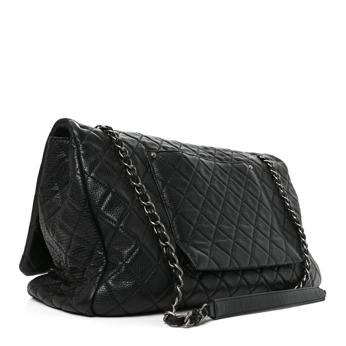 Chanel Grained Calfskin Quilted XXL Travel Flap Bag Black 3 of 10