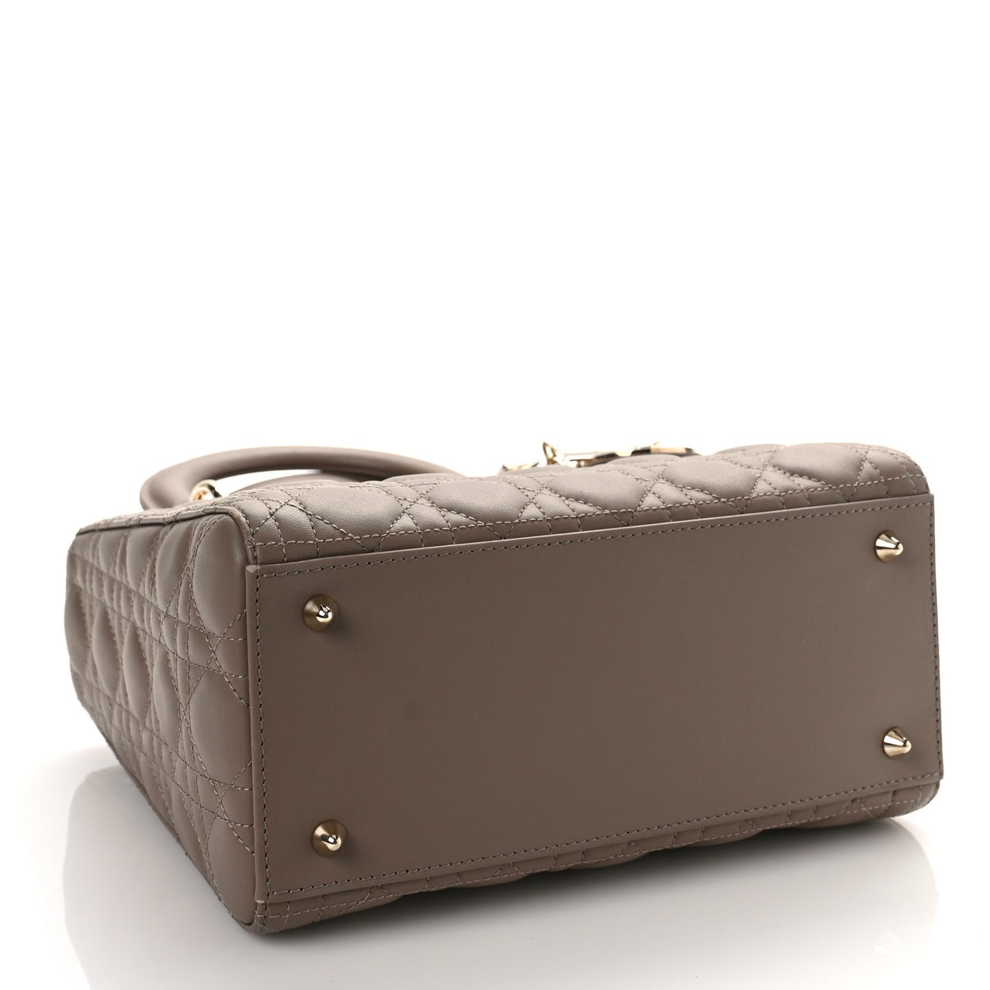 Lambskin Cannage Medium Lady Dior Warm Taupe