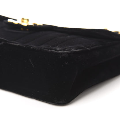 Chanel Velvet Vertical Quilted Jumbo Single Flap Black 7 of 12