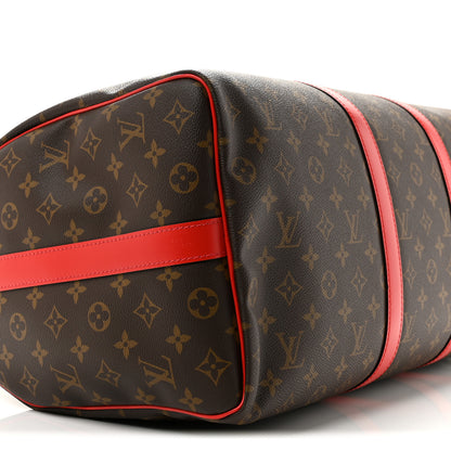 Louis Vuitton Calfskin Monogram Keepall Bandouliere 50 Coquelicot 5 of 9
