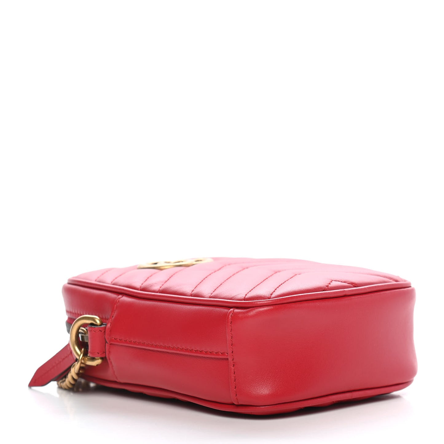 Calfskin Matelasse Mini GG Marmont Crossbody Bag Hibiscus Red