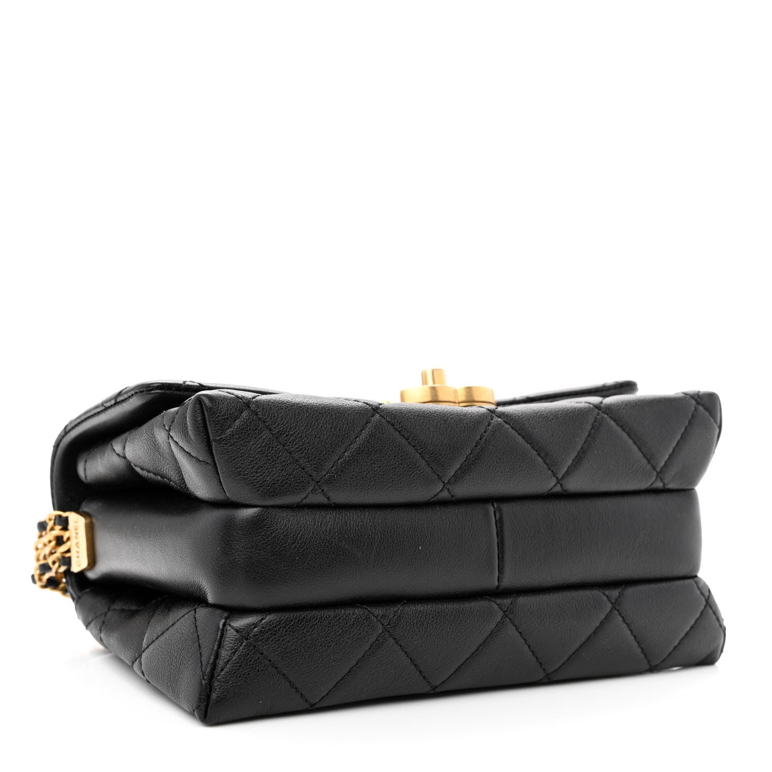 Chanel Calfskin Quilted Mini Chain Strap Flap Black 4 of 10