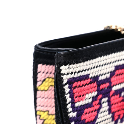 Chanel Needlepoint Precious Symbols Shoulder Bag Black 15 of 15