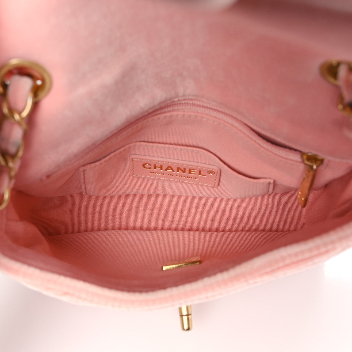 Chanel Velour Quilted Mini Double Frame Flap Rose 5 of 11